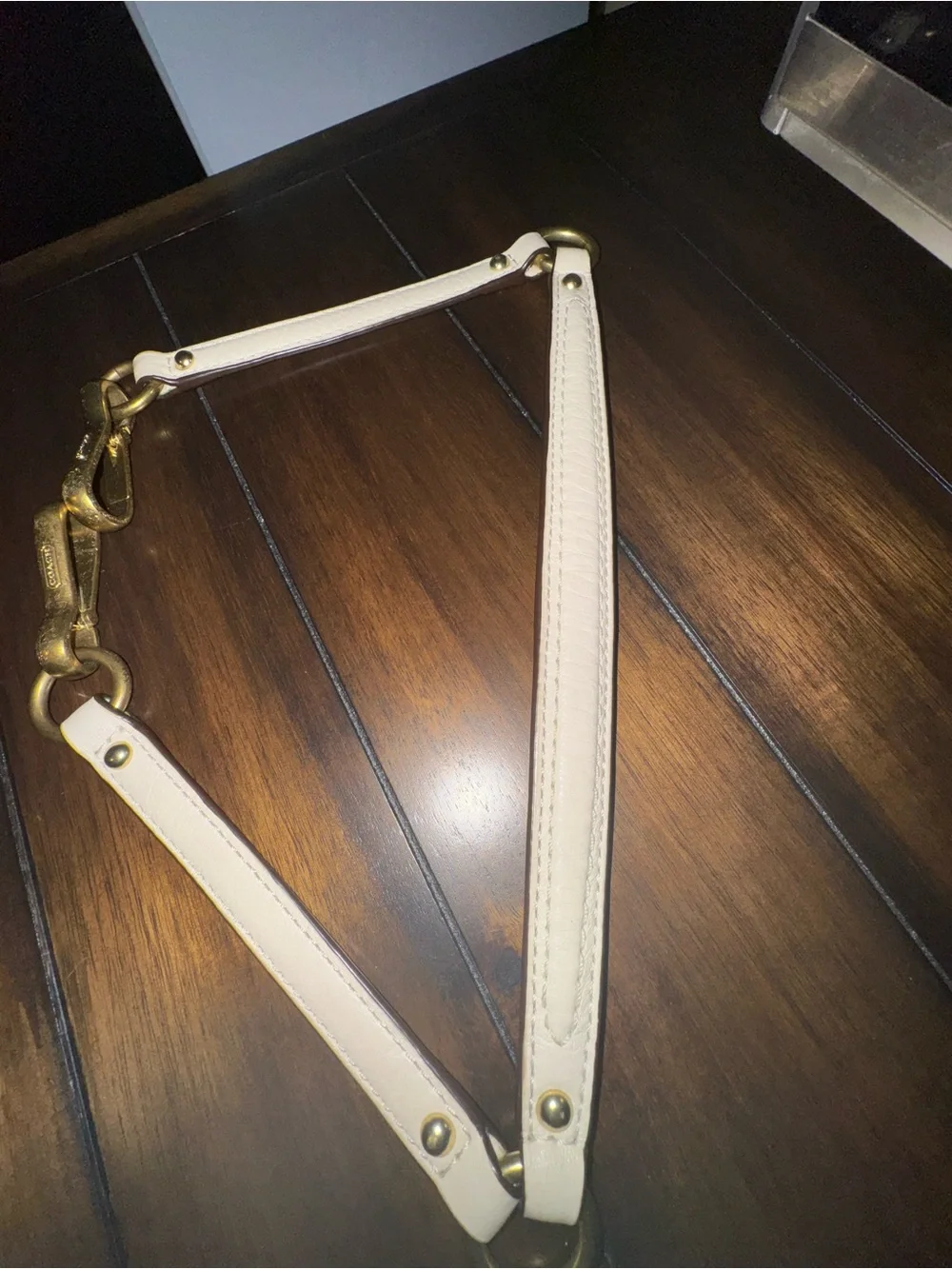 Coach Leather Shoulder Strap with Brass Hardware